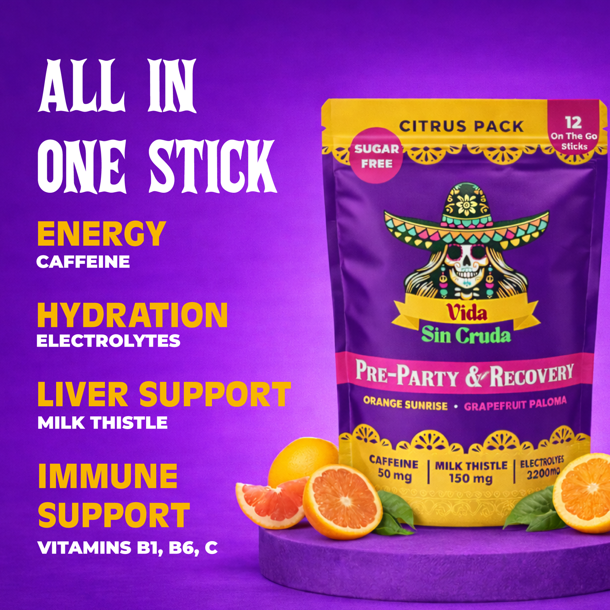 Milk thistle hangover recovery supplement with Electrolytes for hydration